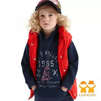 【LOVEDO-艾唯多童裝】街頭派對 連帽背心(紅)105紅色