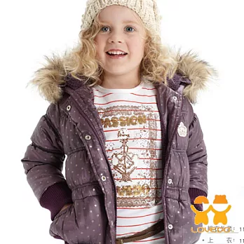 【LOVEDO-艾唯多童裝】蜜糖點點 毛毛連帽鋪棉外套(紫)105紫色
