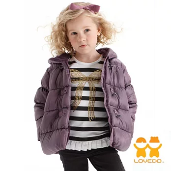 【LOVEDO-艾唯多童裝】淡雅甜心 連帽防寒鋪棉外套(紫)105紫色