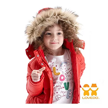 【LOVEDO-艾唯多童裝】童話紅帽 毛毛連帽鋪棉外套105紅色