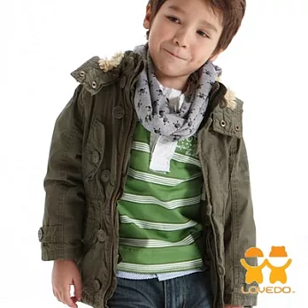 【LOVEDO-艾唯多童裝】歐旅小作家 連帽短版風衣式外套105綠色