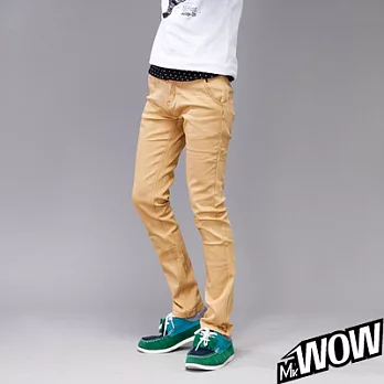 Mr.WOW英倫Dandy品味小直筒褲(卡其)28卡其色