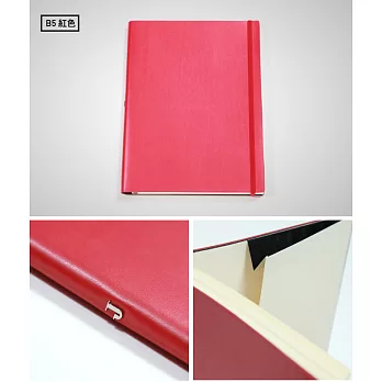 Jadeco / Vattern notebook 平紋皮革筆記本 B5 紅色 橫條內頁