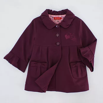 百事特童裝e店【ELLE】蝴蝶結造型口袋外套120紫