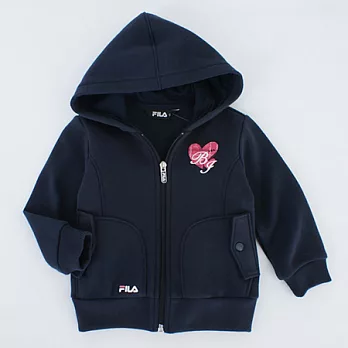百事特童裝e店【FILA】愛心甜美百搭連帽外套90丈青