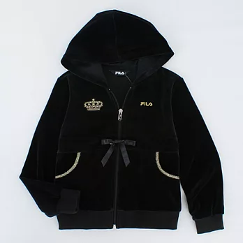 百事特童裝e店【FILA】蝴蝶結綁帶連帽外套130黑