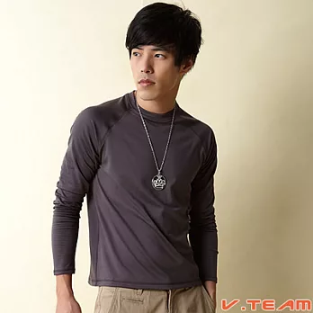 【V.TEAM】經典百搭圓領保暖衣L酷深灰