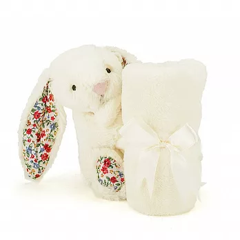 JELLYCAT 經典碎花兔子安撫毛巾 BLOSSOM BASHFUL BUNNY SOOTHERBLOSSOM CREAM 雪白碎花