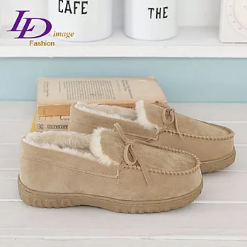 【LD image】 北國之戀-莫卡辛恬漾蝴蝶結˙毛絨絨雪地休閒鞋 -大地駝M大地駝