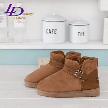 【LD image】高調流行-帥氣中性潮流風˙搖滾金屬扣環˙超低筒雪靴-大地駝40大地駝