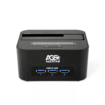 2.5/3.5吋 SATA至USB3.0 3Ports USB3.0 HUB複合式 硬碟外接座(黑)