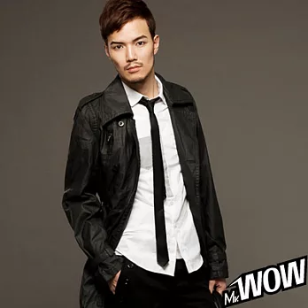 Mr.WOW英倫經典翻領風衣大衣(附綁帶)S鐵灰色