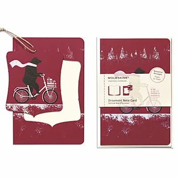Moleskine聖誕節掛飾禮卡(Cycling Bear) (大型)