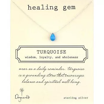 【Dogeared】美國品牌Healing Gem祈願誕生石925純銀項鍊~土耳其藍石925純銀 16英吋