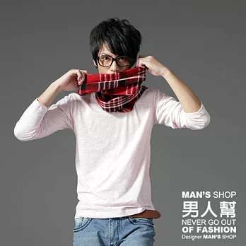 【男人幫 Man’s Shop】T5516＊竹節布圓領素面長袖T恤S粉紅