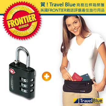 【英國Travel Blue】超值組《TSA海關鎖+貼身腰包》