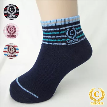 【anny pepe】兒童橫條LOGO短襪_SEK抗菌防臭19青