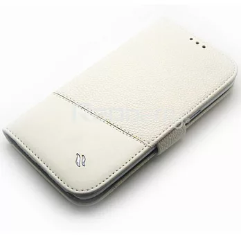 Redberry 三星 Galaxy Note 2 /N7100 雙料縫線 側掀(立架式)皮套科技白
