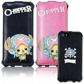 OneMagic iPhone5 航海王 下掀式皮套 - 新世界喬巴素色款黑