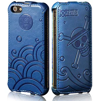 OneMagic iPhone5 航海王 下掀壓印皮套 - 魯夫旗幟款