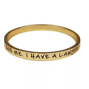 【Ettika】美國品牌~廢話文字手環金色Sue Me, I Have a Lawyer 鑲K金
