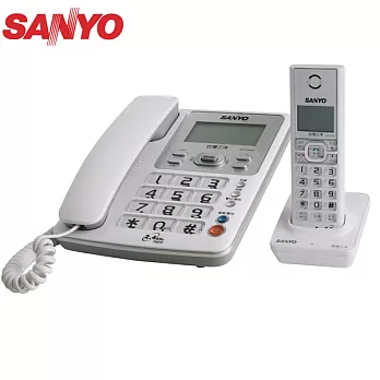 SANYO 三洋 2.4G長距離數位子母機無線電話 DCT-8906[白色]白色