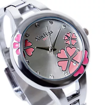 【Watch-123】遇見幸運草-春漾粉紅手環腕錶