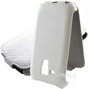 Samsung S7562 Galaxy S Duos 動感卡夢紋 下掀式/翻蓋式 手機皮套卡夢白