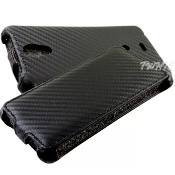SONY Xperia T LT30i /LT30p 動感卡夢紋 下掀式/翻蓋式 手機皮套卡夢黑