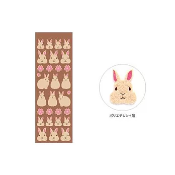 MIDORI 動物貼紙褐兔與櫻花