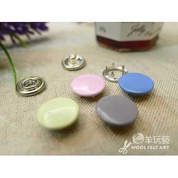 羊玩藝【淺藍色1CM 噴漆亮面實心心五爪釦/五爪扣 】10套