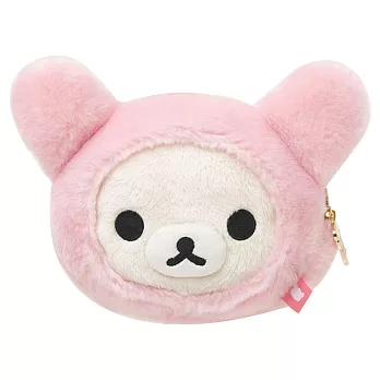 San-X 懶妹粉兔變裝系列毛絨零錢包。懶妹