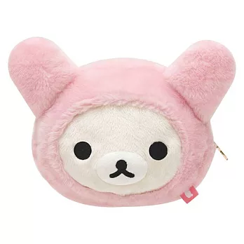 San-X 懶妹粉兔變裝系列毛絨化妝包。懶妹