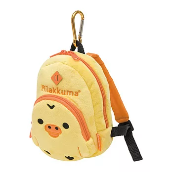 San-X 懶熊毛絨後背包造型吊掛收納包(大)。小雞