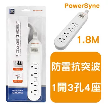 群加 防雷擊1開4插延長線 / 1.8M