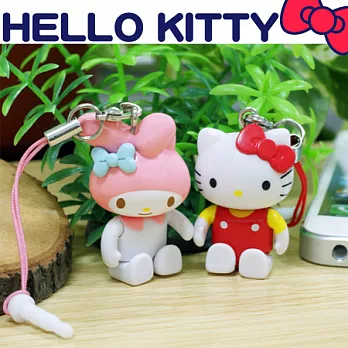 Hello Kitty日版 積木公仔款 三合一耳機塞吊飾(D192-KT)