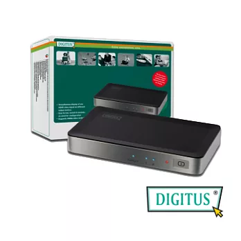 曜兆DIGITUS HDMI ~DS-41300一入二出分配器(附電源)黑灰雙色