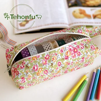 手本風紙膠收納袋-小花園--薄荷