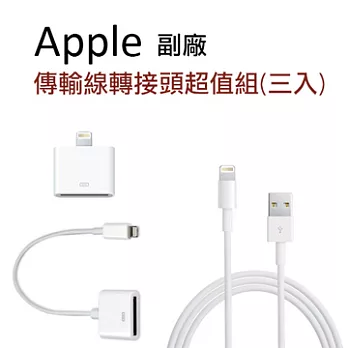 APPLE 副廠 Lightning 傳輸線 轉接頭組合Lightning 傳輸線 轉接頭