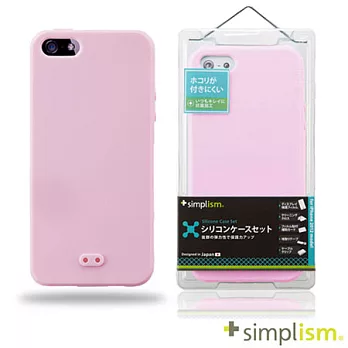 Simplism iPhone5 矽膠保護殼+保護貼粉紅