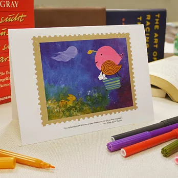 ultrahard 月見兔手繪萬用卡系列 ﹣在熱氣球上，遇見狐狸。