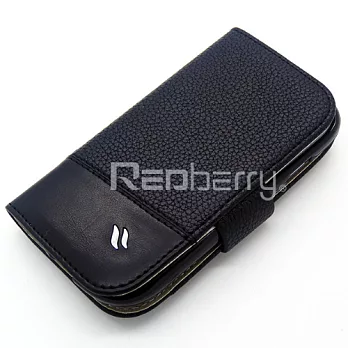 Redberry Samsung i8190 Galaxy S3 mini 雙料縫線 側掀(立架式)皮套伯爵黑