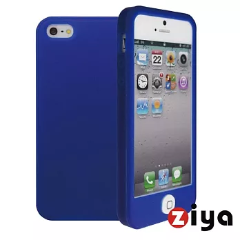 [ZIYA] iPhone 5 矽膠保護套-炫彩按鈕藍色