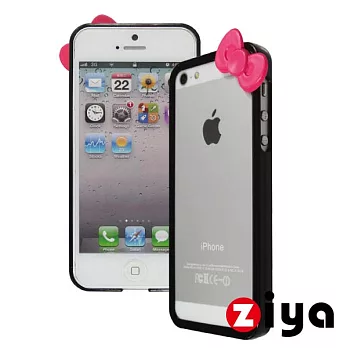 [ZIYA] iPhone 5 炫彩蝴蝶結雙色邊框沉著黑