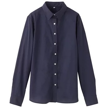 [MUJI 無印良品]女有機棉水洗襯衫S深藍