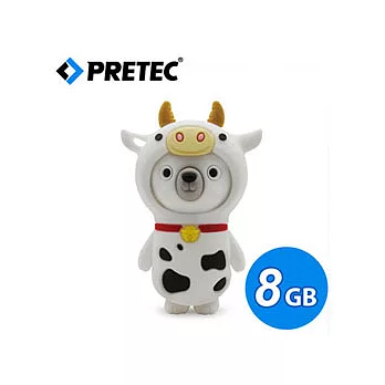 PRETEC《熊熊蹺家歷險記》動物變裝隨身碟(乳牛款) 8GB