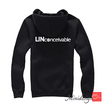 【Minidesign】LINconceivable厚磅連帽外套(黑色M)