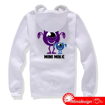 【Minidesign】mini MIKE厚磅連帽外套(白色S)