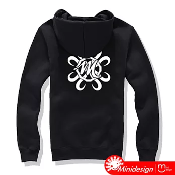 【Minidesign】八爪M厚磅連帽外套(黑色XL)