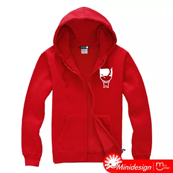 【Minidesign】BATMAN公仔厚磅連帽外套(紅色XL)